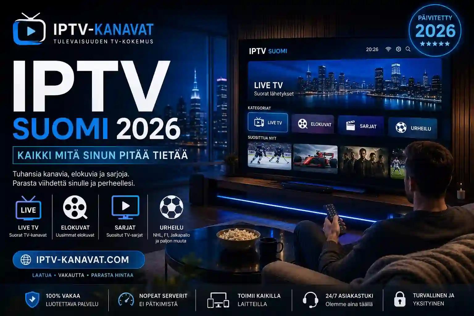 iptv suomi 2026 suomalaisessa olohuoneessa Smart TV:llä