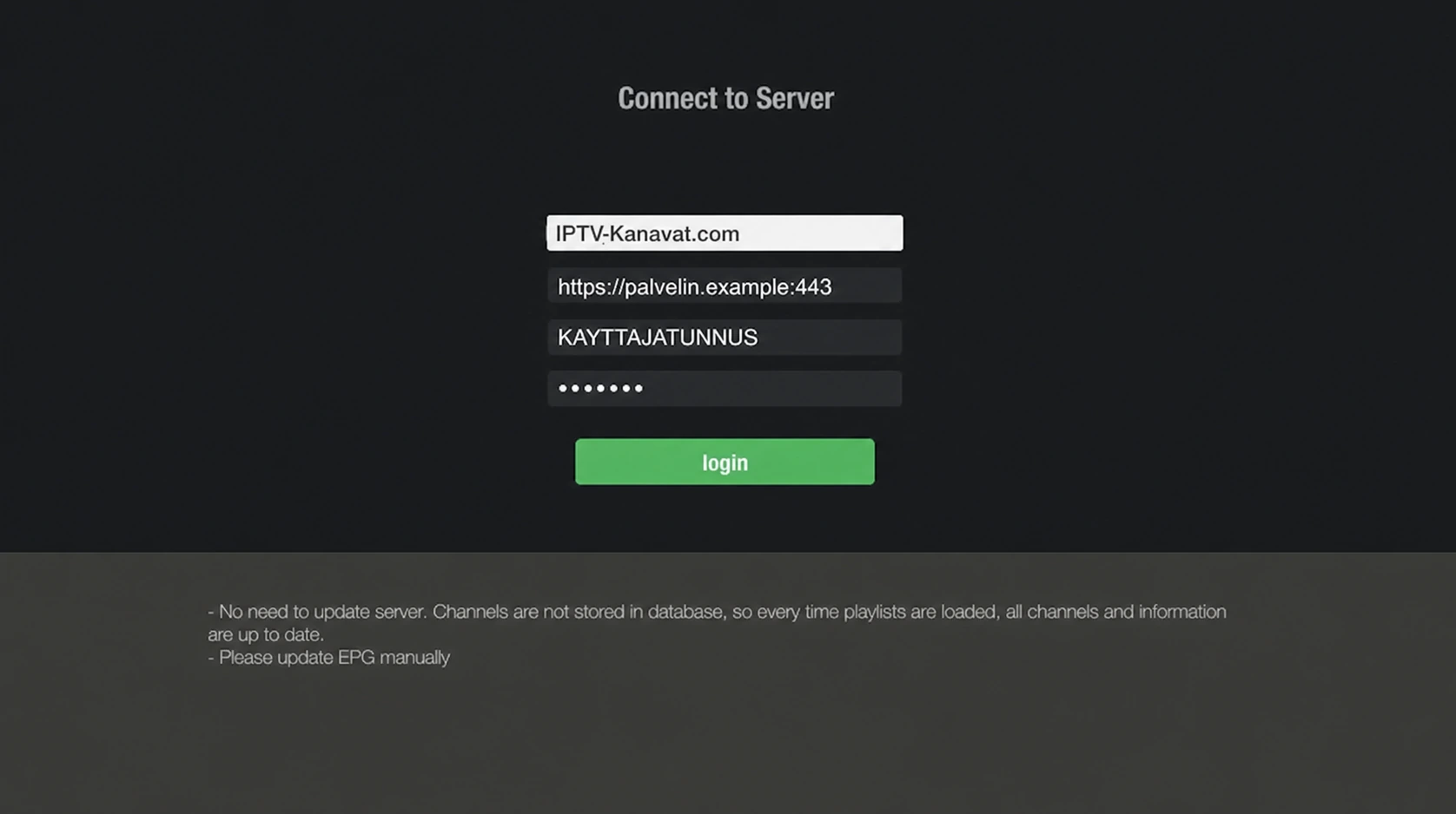 GSE Smart IPTV vaihe 2: turvallinen IPTV-Kanavat.com Xtream Codes -esimerkki