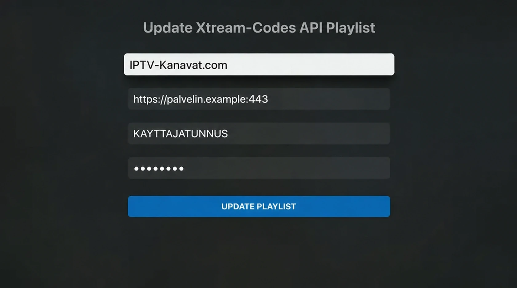Perfect IPTV vaihe 2: IPTV-Kanavat.com-esimerkin turvalliset Xtream Codes -tiedot