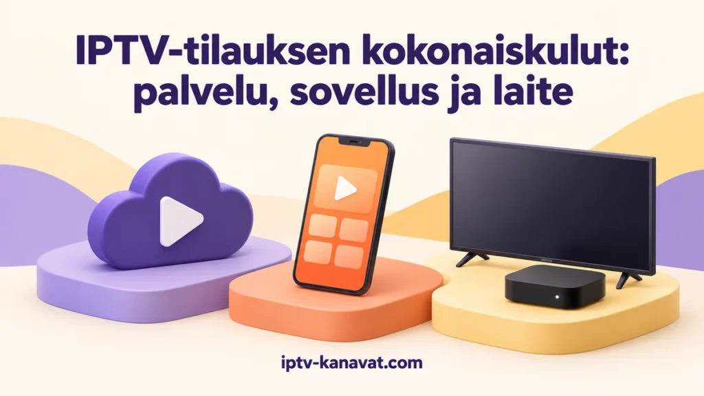 IPTV tilauksen kulut: palvelu, sovellus ja laite erillisinä kokonaiskuluina